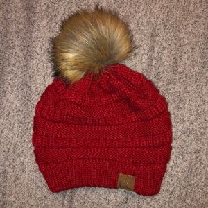 Red cc beanie